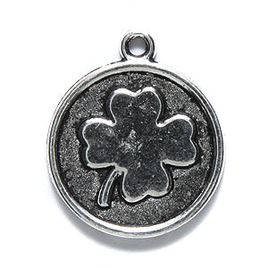 ME4323-S: CHARM Disc Clover Silver 18mm-10PC