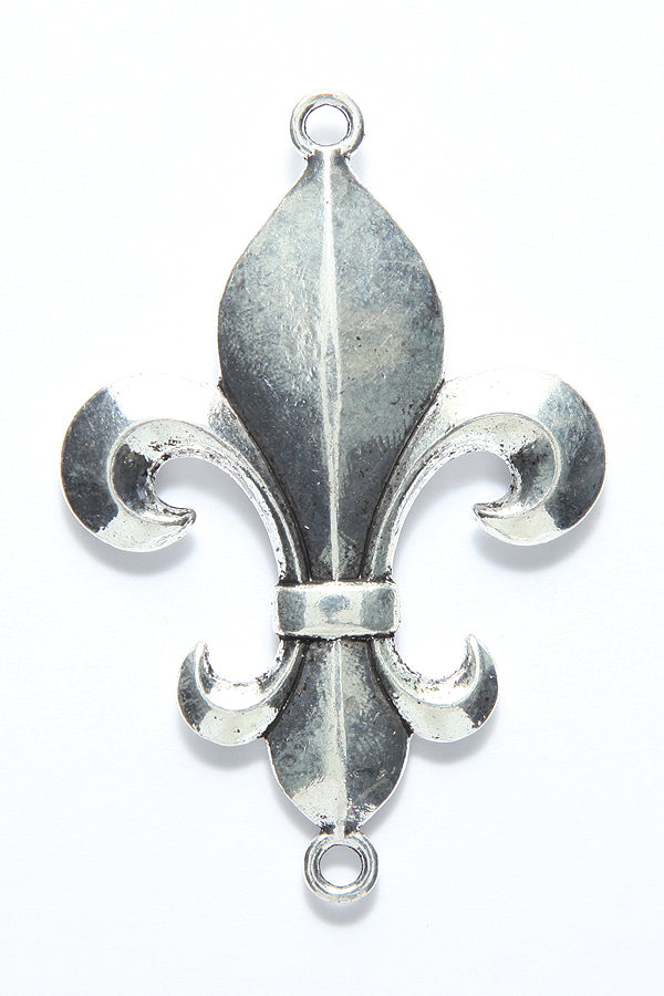 ME5893-S: PNDNT Fleur De Lis Silver 2h 42x62mm-2PC