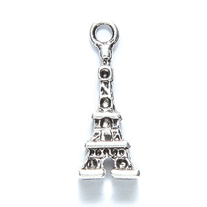 ME5491-S: CHARM Eiffel Tower Silver 8x20mm-25PC