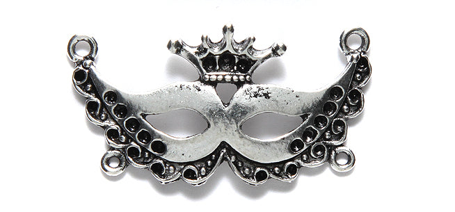 ME5593-NS: Charm Mask 4 Loop ANT Silver 39x21mm 3PC