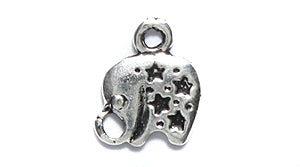 ME4336-S: Metal Elephant Stars Silver 8x11mm-30PC