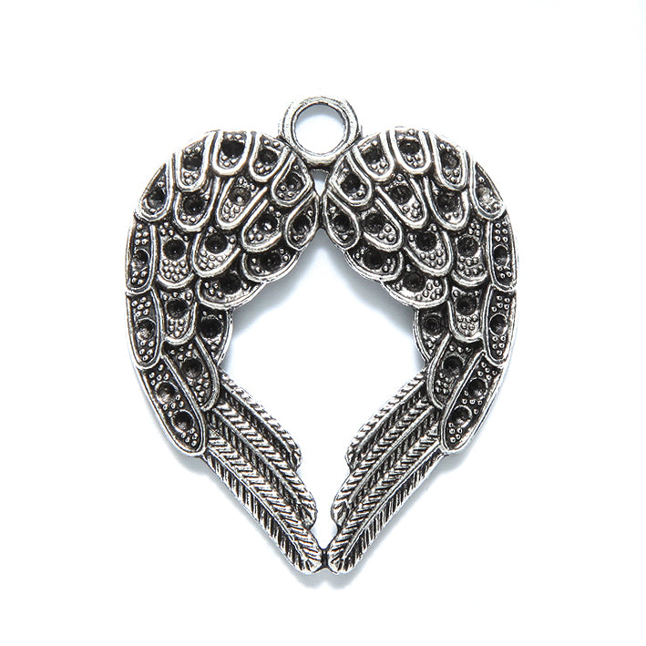 ME5228-S: Metal Heart Angel Wings PNDNT 37x42mm-3PC