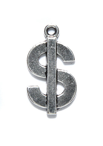 ME4220-S: CHARM Dollar Sign Silver 14x26mm-20PC