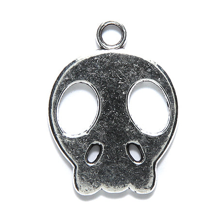 ME4327-S: CHARM Skull Face Silver 24x32mm-10PC