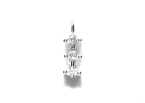 KP114-S: Charm Dainty Drop 3 Cubic Zirconia