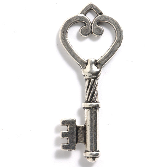 ME5688-S: Skeleton Key Heart And Twist 19x46mm-5PC