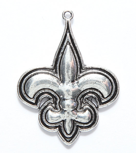 ME5172-S: PNDNT Fleur De Lis Silver 35x45mm-4PC