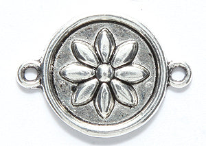 ME5146-S: CHARM Disc Flower Silver 16mm-15PC