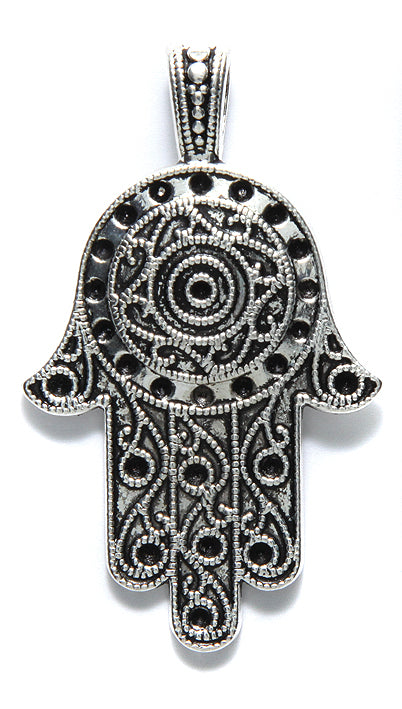 ME4280-S: CHARM Hamsa Hand Silver 32x54mm-3PC