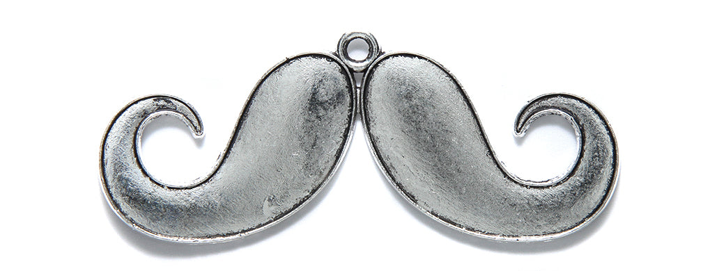 ME4214-S: Metal Mustache Charm Silver 62x27mm-4PC