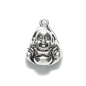 BR1010-S: Brass Buddha Charm Silver 11x6x15mm-4PC