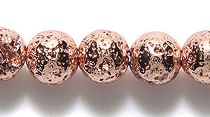 ST5702-6RG: Rose Gold Lava Rock Heated 6mm