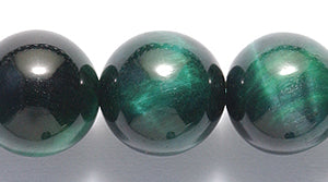 10ST421-G: Green Tiger Eye Round 10mm Heated