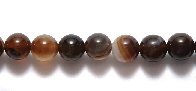 8ST458-R: Brown Banded Agate Round 8mm