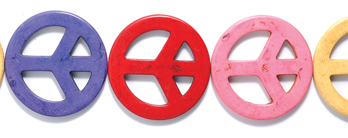 ST633-53MX: Magnesite Peace Sign Mix 49mm