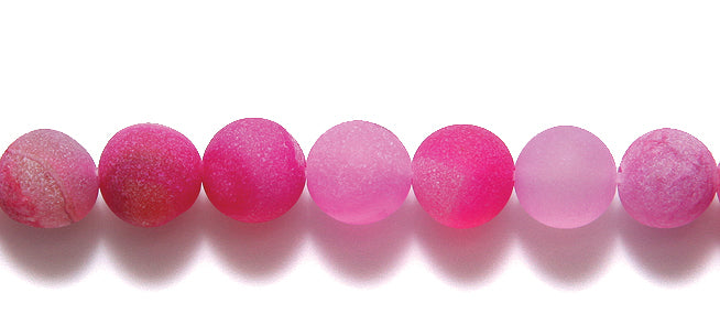 ST5718-8M: Pink Agate Round Matte 8mm