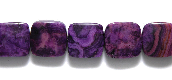 55ST412-P: Purple Crazy Agate Square 12mm 8 "