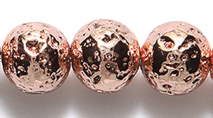 ST5702-8RG: Rose Gold Lava Rock Heated 8mm