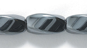 34ST403-T: Hematite Oval Twist 6x12mm