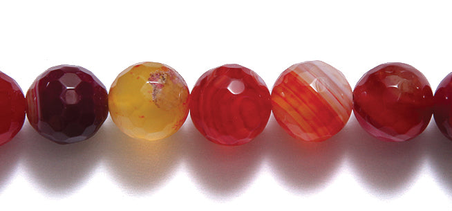 ST5712-10: Red Striped Agate FC Round 10mm