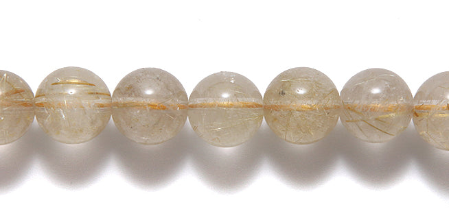 10ST611-G: Gold Rutilated Quartz Round 10mm