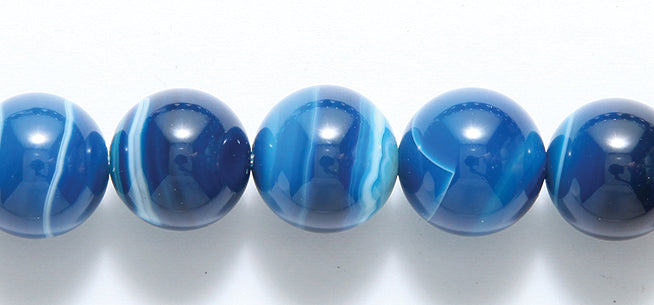 ST5543: Banded Agate Blue Round 12mm