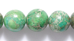 8ST223: Aqua Terra Jasper Round Green 8-9mm