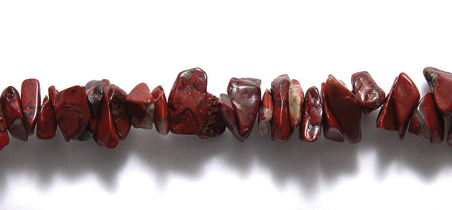 99ST452-1: Red Brecciated Jasper Chips 36"R