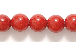 6ST147: Mountain Jade Dark Coral Round 6mm