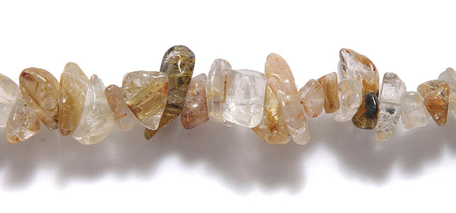 99ST611-G: Gold Rutilated Quartz Chip 5-8mm 36"R