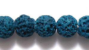 ST5702-6C: Cyan Lava Rock Unwaxed 6mm