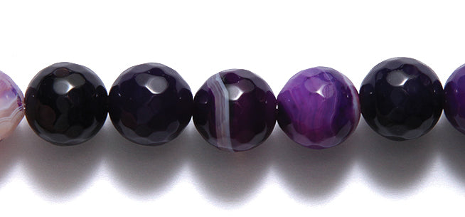 ST5706-10: Purple Striped Agate FC Round 10mm