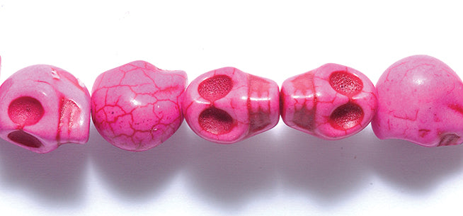 1ST50-P: Skull Magnesite Pink 10x12mm