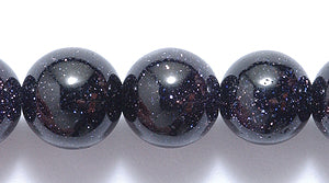 8ST444: Blue Goldstone Round 8mm