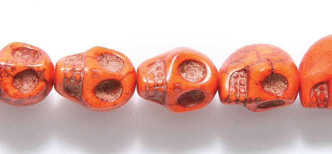 1ST50-O: Skull Magnesite Orange 10x12mm