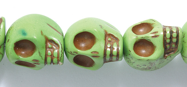 ST50-G: Skulls Magnesite Green 13x18mm