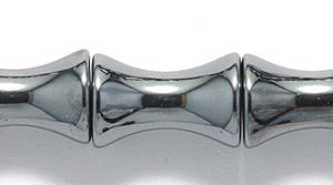 69ST403-D: Hematite Dogbone Tube 8x12mm