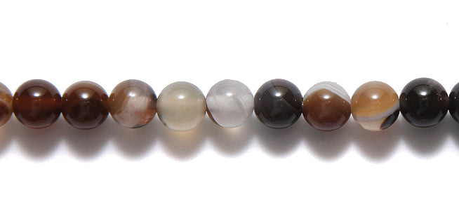 6ST458-R: Brown Banded Agate Round 6mm