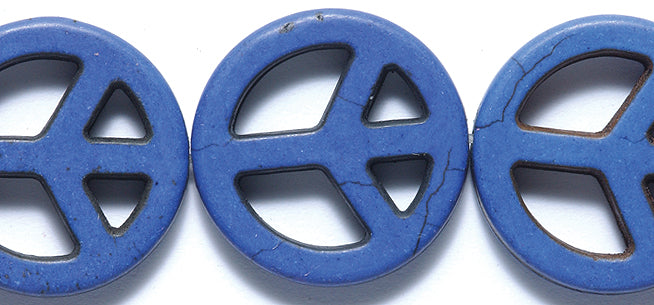 ST633-25DB: Peace Sign Dark Blue 25mm