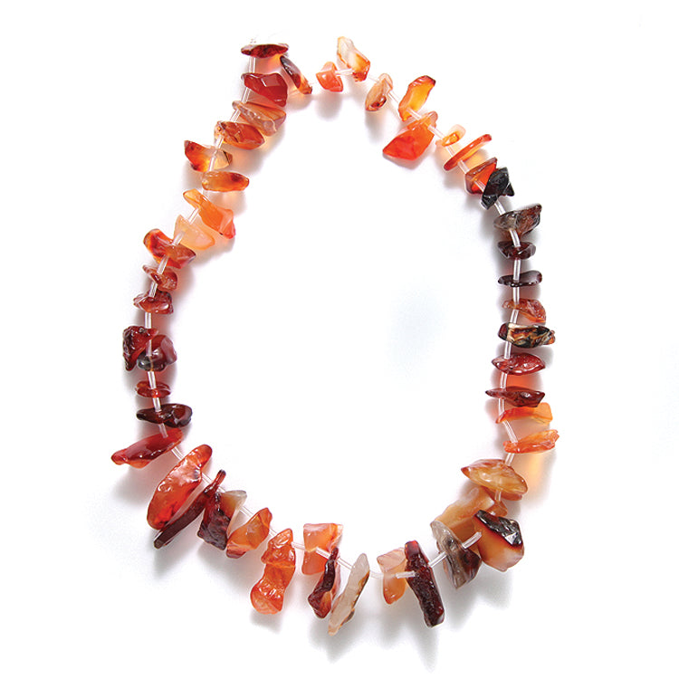 ST5605-225: Carnelian Agate Nugget Slices 12-28m STR