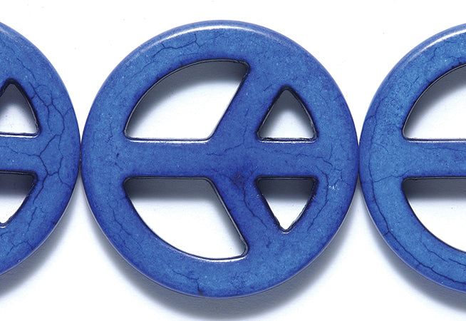 ST633-35DB: Peace Sign Dark Blue 35mm