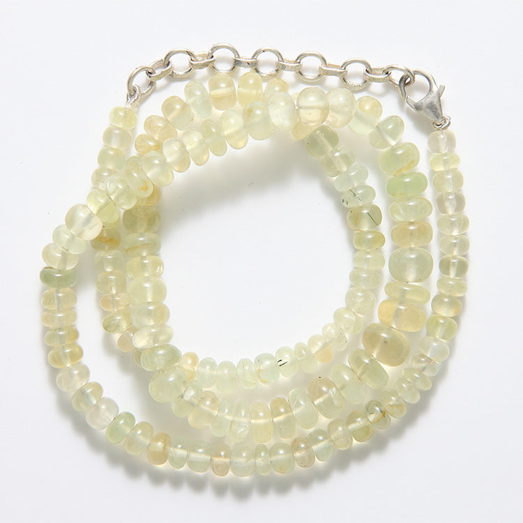 ST650-N22: PRehnite Necklace 5-8mm Sterling