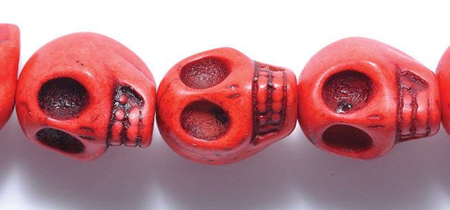 ST50-R: Skulls Magnesite Red 13x18mm