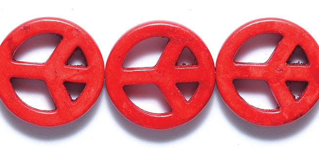 ST633-20R: Peace Sign Red 20mm