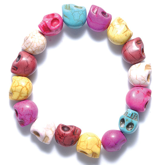 1ST50-BMX: Skull Bracelet Magnesite Mix 10x12mm