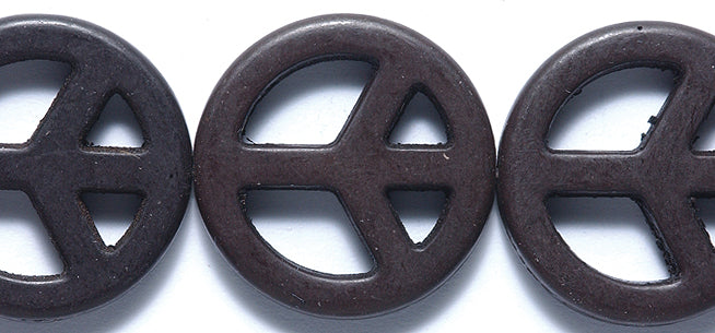 ST633-25BL: Peace Sign Black 25mm