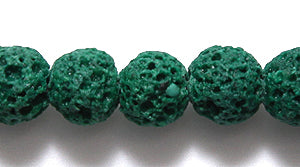 ST5702-6E: Emerald Lava Rock Unwaxed 6mm