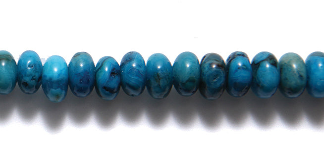 74ST412-BL: Blue Crazy Agate 2mm ID Rondelle 8mm 8in