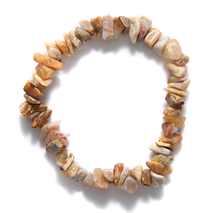 ST5602-83: Stretch Bracelet Fossil Coral Chip