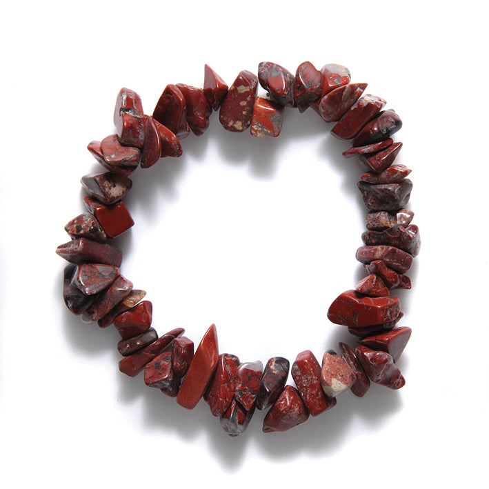 ST5602-67: Stretch Bracelet Red Brecciated Chips